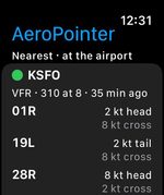 The nearest airport on Apple Watch